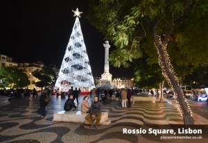 Christmas lights, Rossio Square, Lisbon