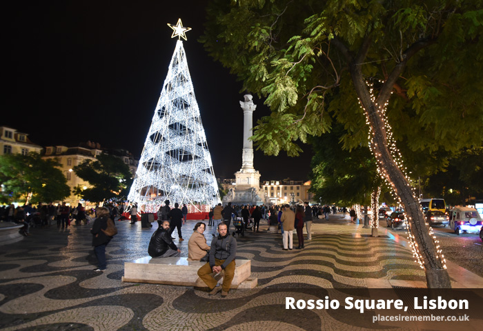 Christmas lights, Rossio Square, Lisbon