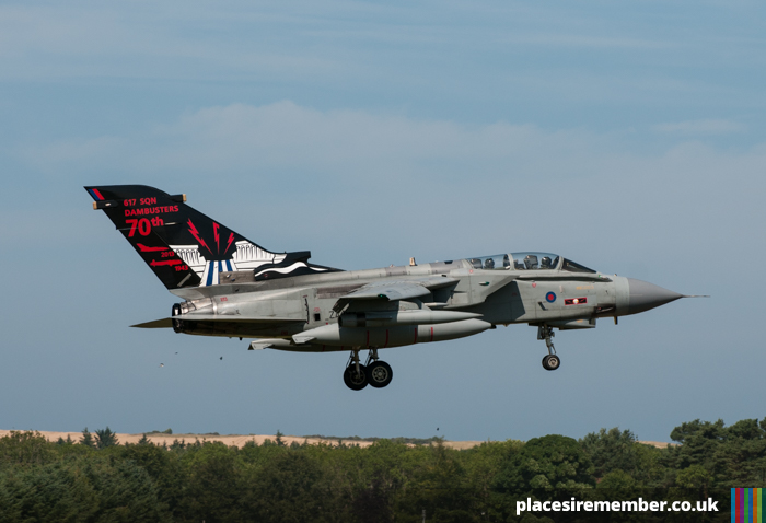 617 Squadron Tornado landing at RAF Lossiemouth